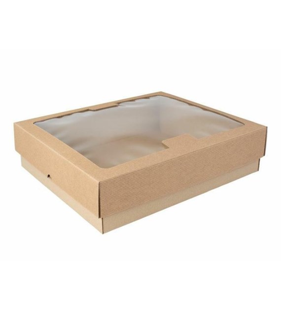 Pudełko cateringowe PARTY BOX premium z okienkiem 355x300x90mm (_/10/1) .