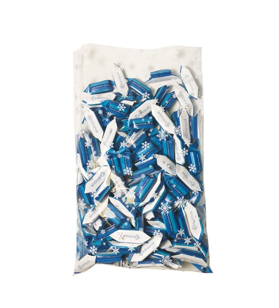 TOREBKI PP ŚWIĄTECZNE 25x40cm białe śnieżynki (100szt)