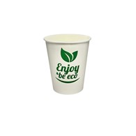 (EKO) Enjoy&BeEco Kubek papierowy PLASTIC FREE biały + nadruk 250ml (36/20/50)