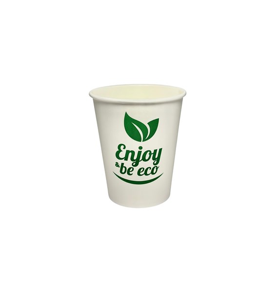 (EKO) Enjoy&BeEco Kubek papierowy PLASTIC FREE biały + nadruk 250ml (36/20/50)