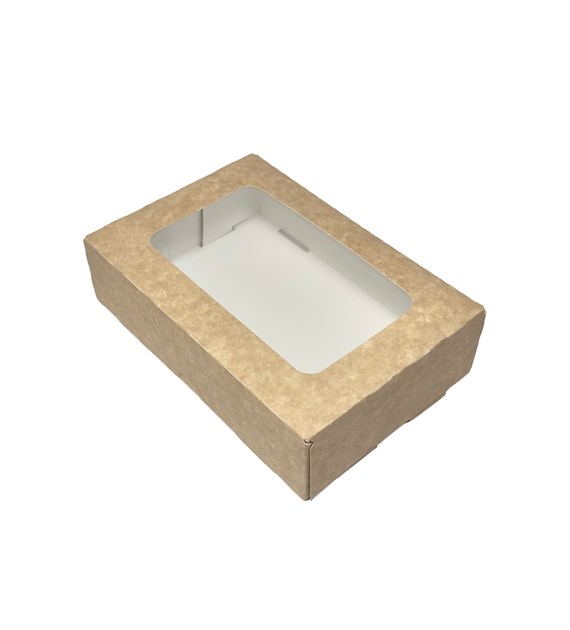 Pudełko kraft z oknem 190x130x50mm (108/100/1)