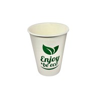 (EKO) Enjoy Be Eco Kubek papierowy PLASTIC FREE biały + nadruk 250ml (24/23/60)