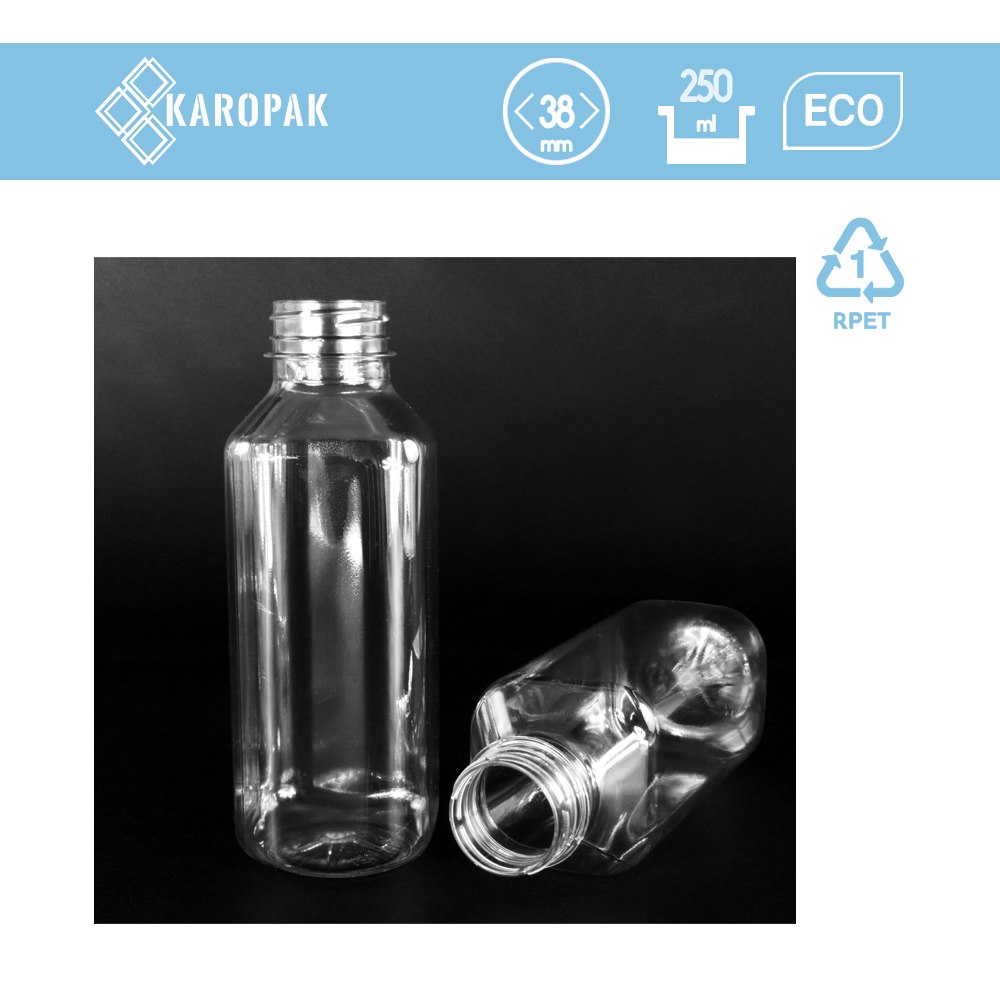 BUTELKA DO SOKU PET 250ml KWADRATOWA (16/1/200)
