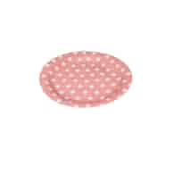 PP TALERZ PAPIEROWY 18cm różowy kropki (6SZT)