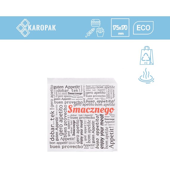 KRAM KOPERTA HAMBURGER/KEBAB DUŻA 2-STRONNA BIAŁA SMACZNEGO 175x170 (_/10/200)