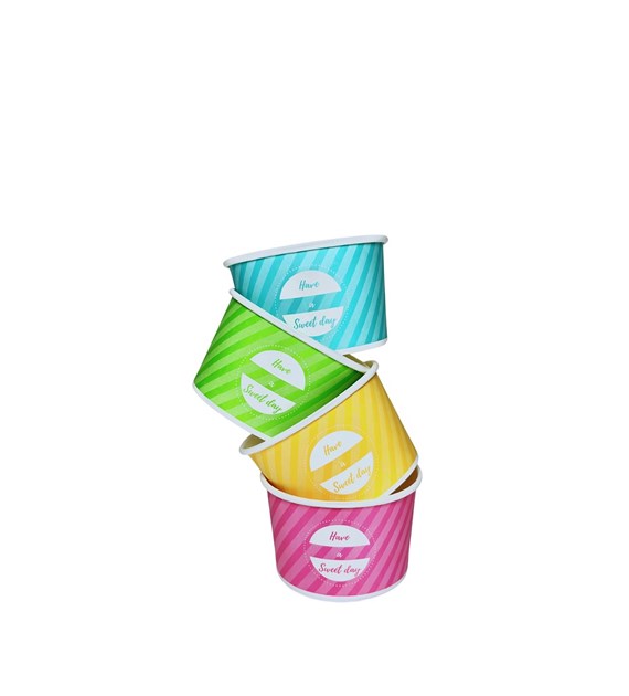 (EKO) Love Nature miseczka papierowa 245ml MIX KOLORÓW (32/12/50)