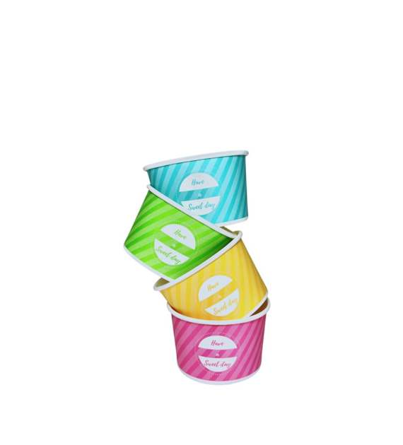 (EKO) Love Nature miseczka papierowa 245ml MIX KOLORÓW (32/12/50)