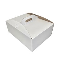 PUDEŁKO DO TORTÓW BIAŁE Z RĄCZKĄ 400x300x150mm