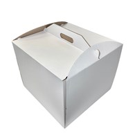 PUDEŁKO DO TORTÓW BIAŁE Z RĄCZKĄ 360x360x300mm