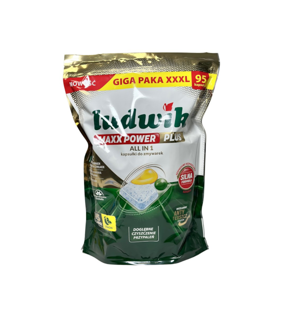 LUDWIK MAXX POWER PLUS kapsułki do zmywarki LEMON 95 szt. Doypack (_/3/1)