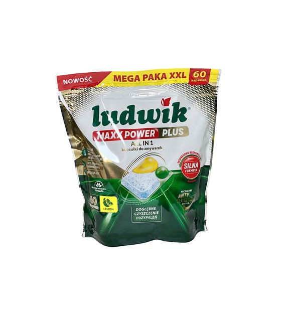 LUDWIK MAXX POWER PLUS kapsułki do zmywarki LEMON 60 szt. Doypack (_/4/1)