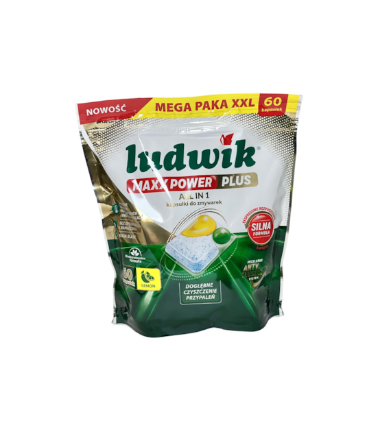 LUDWIK MAXX POWER PLUS kapsułki do zmywarki LEMON 60 szt. Doypack (_/4/1)