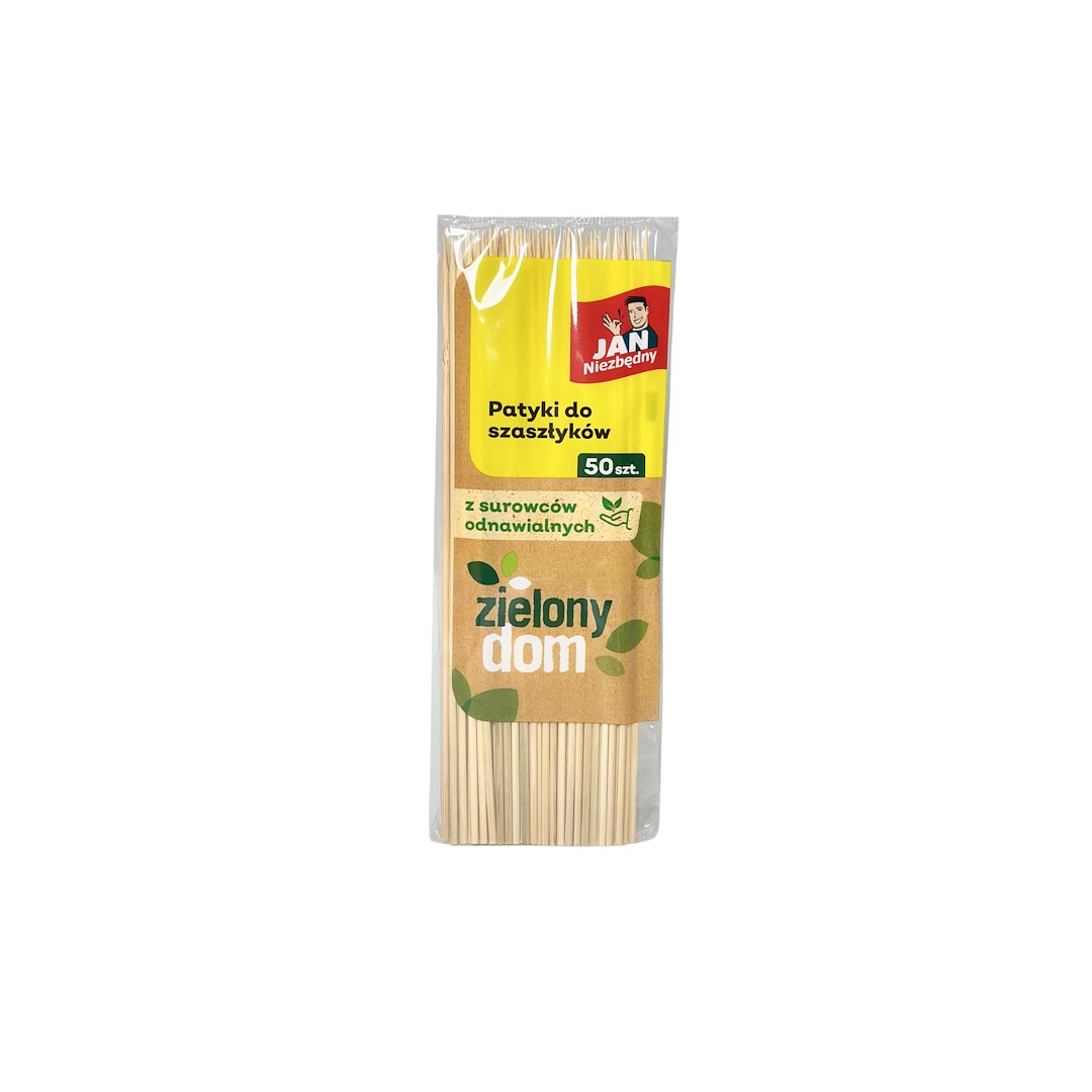 JAN NIEZBĘDNY Patyki do szaszłyków 50szt ZIELONY DOM (144/60/1)