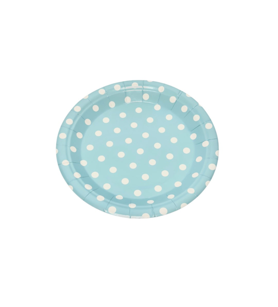 PP TALERZ PAPIEROWY 18cm niebieskie kropki (6szt)
