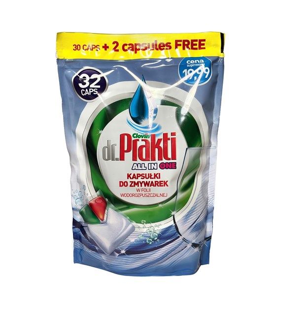 Dr.Prakti kapsułki proszkowo-żelowe do zmywarki 384g (32szt)