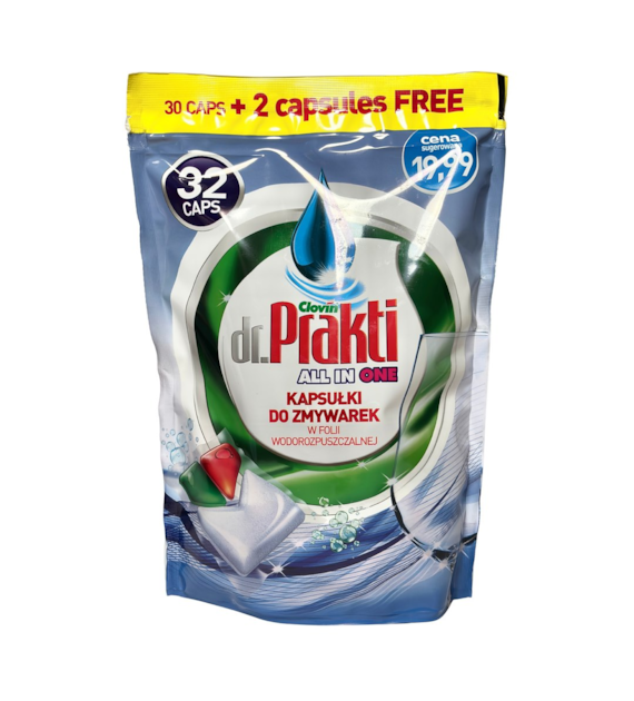 Dr.Prakti kapsułki proszkowo-żelowe do zmywarki 384g (32szt)