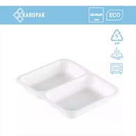 (REUSE) Pojemnik B-9500C 227x178x50 700/600ml dwudzielny BIAŁY (16/8/40)