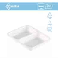 (REUSE) Pojemnik B-9500C 227x178x50 700/600ml dwudzielny BIAŁY (16/8/40)