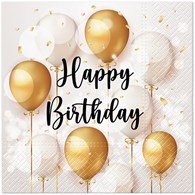 PAW Serwetka 3W 33x33 Nadruk  happy birrthday (180/12/200)