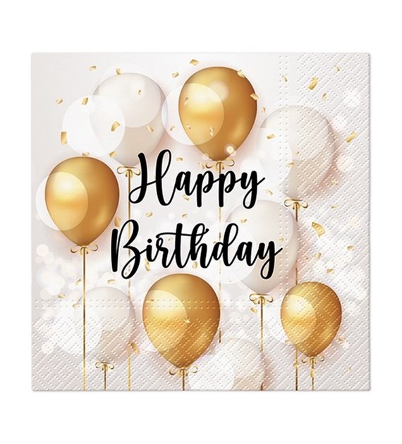 PAW Serwetka 3W 33x33 Nadruk  happy birrthday (180/12/200)