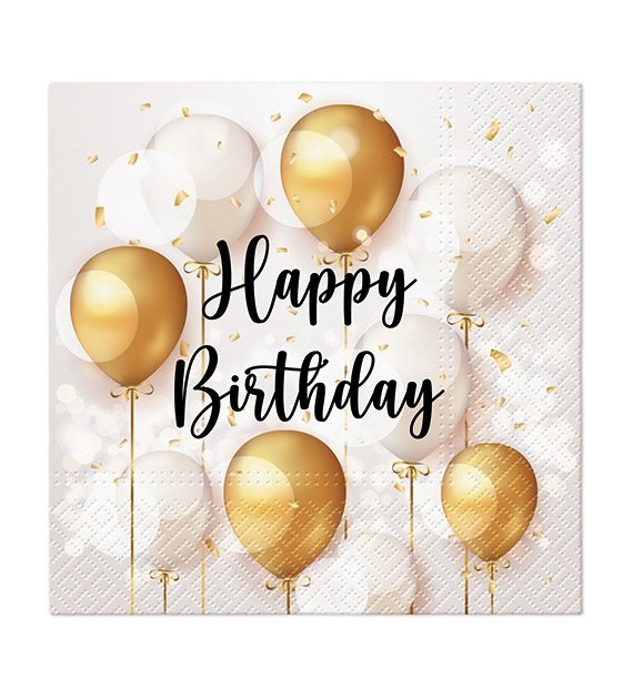 PAW Serwetka 3W 33x33 Nadruk  happy birrthday (180/12/200)
