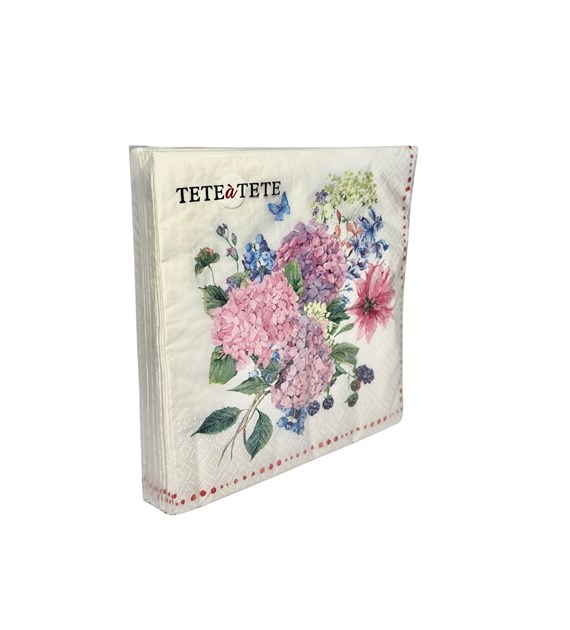 PAW Serwetka 3W 33x33 Nadruk Hortensja (180/12/20)