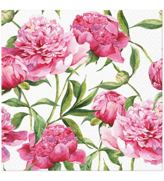 PAW Serwetka 3W 33x33 Nadruk peonia (180/12/20)
