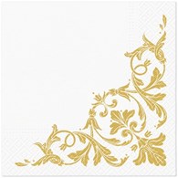 PAW Serwetka 3W 33x33 Nadruk Ornament złoty (180/12/20)