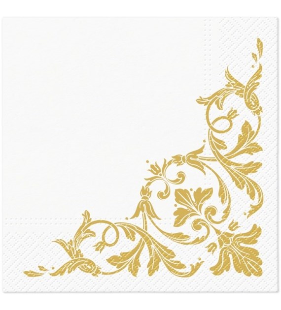 PAW Serwetka 3W 33x33 Nadruk Ornament złoty (180/12/20)