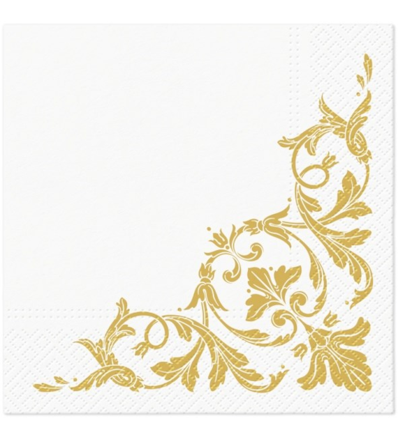PAW Serwetka 3W 33x33 Nadruk Ornament złoty (180/12/20)