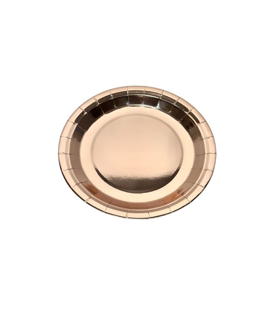 PP Talerze papierowe 23cm ZŁOTY RÓŻ (6szt)