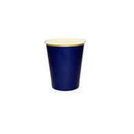 PP Kubek papierowy Granatowy z złotą lamówką (6szt)