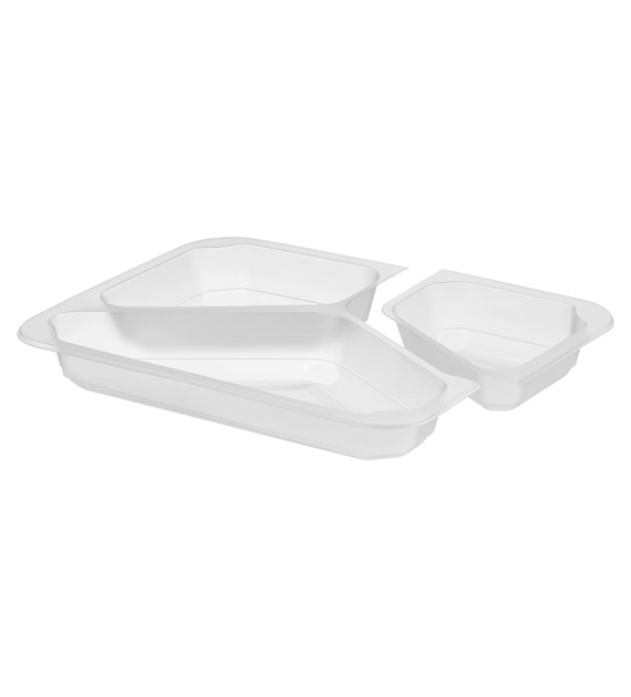 Pojemnik do zgrzewu PRF trójdzielny B-227x178x30 MLECZNY (32(40)/8/50)