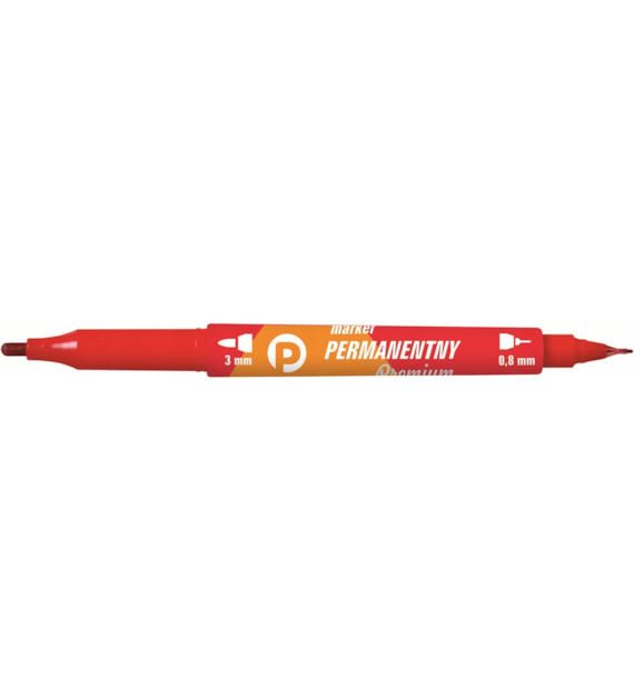 TETIS Marker permanentny dwustronny czerwony okrągły