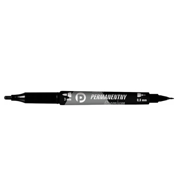 TETIS Marker permanentny dwustronny czarny okrągły