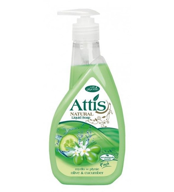 ATTIS mydło w płynie OLIWKA I OGÓREK 400ml (zielony) (_/10/1)