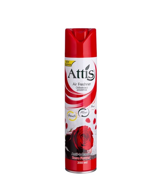 ATTIS odświeżacz spray RÓŻANY (czerwony) 300ml (_/6/1)