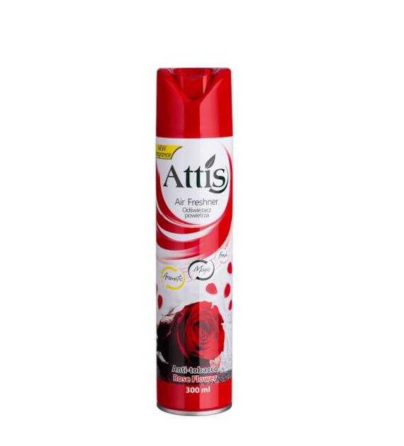 ATTIS odświeżacz spray RÓŻANY (czerwony) 300ml (_/6/1)