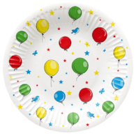 PAW Talerze papierowe Round 18 cm Balloons (126/12/8)