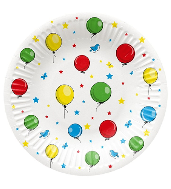 PAW Talerze papierowe Round 18 cm Balloons (126/12/8)