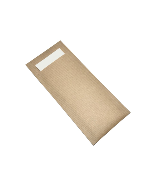 Etui na sztućce KRAFT z białą serwetką (50/5/100)