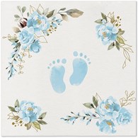 PAW Serwetka Airlaid 40x40 BABY FEET light blue (60/8/50)