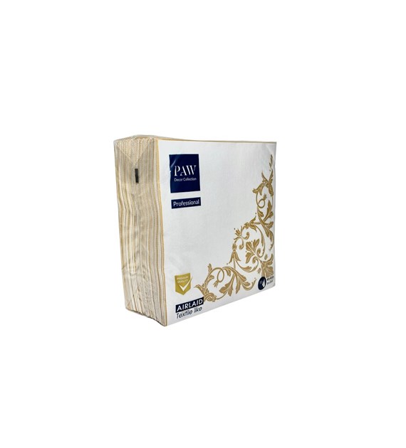 PAW Serwetka Airlaid 40x40 Reverse design motif gold-white (60/8/50)