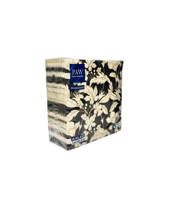 PAW Serwetka Airlaid 40x40 BEAUTIFUL FLORAL PATTERN black (60/8/50)