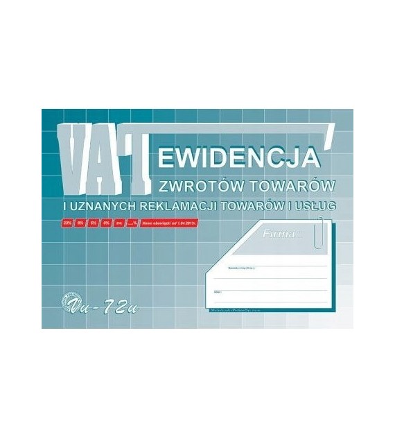Ewidencja Zwrotów Towarów i Reklamacji A4