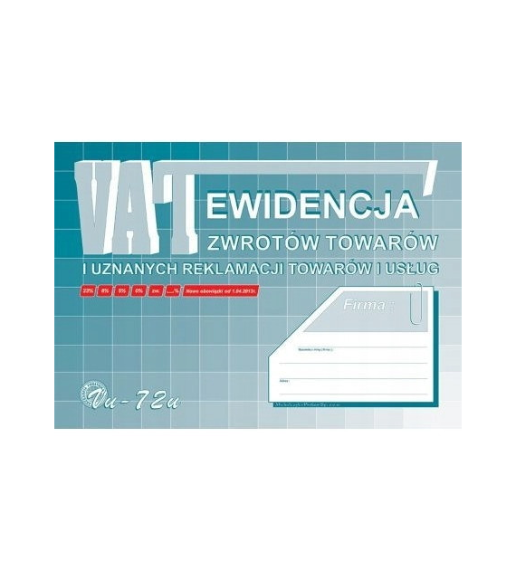 Ewidencja Zwrotów Towarów i Reklamacji A4