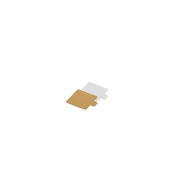 Podkładki z uchwytem monoporcja prostokąt 7x7cm białozłote (_/1/200)