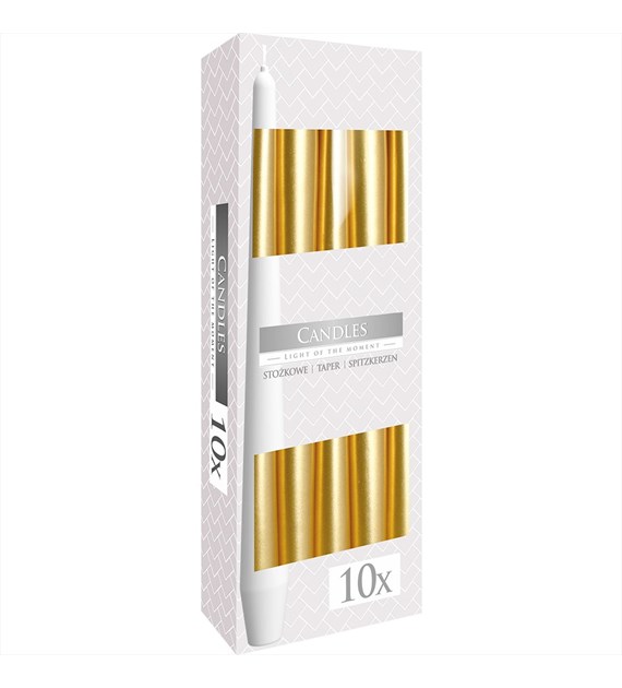 ŚWIECA STOŻEK ZŁOTY METALIC (_/12/10)