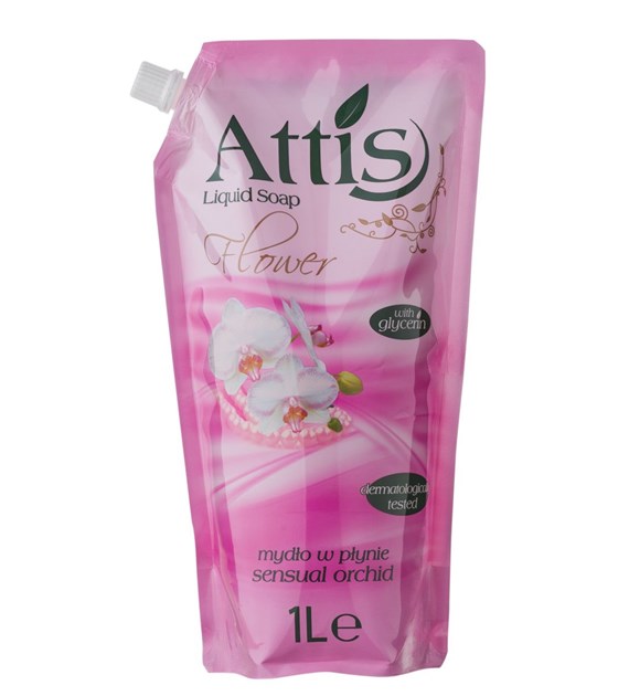 ATTIS Mydło w Płynie Doypack 1L Orchidea (różowe)-folia