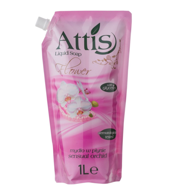 ATTIS Mydło w Płynie Doypack 1L Orchidea (różowe)-folia